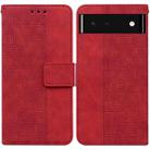 For Google Pixel 6 Geometric Embossed Leather Phone Case(Red) - 1