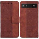 For Google Pixel 6a Geometric Embossed Leather Phone Case(Brown) - 1