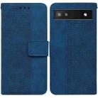 For Google Pixel 6a Geometric Embossed Leather Phone Case(Blue) - 1