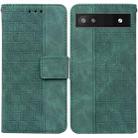 For Google Pixel 6a Geometric Embossed Leather Phone Case(Green) - 1