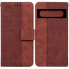 For Google Pixel 7 Pro 5G Geometric Embossed Leather Phone Case(Brown) - 1