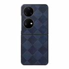 For Huawei P50 Pocket Weave Plaid PU Phone Case(Blue) - 1