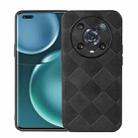 For Honor Magic4 Pro Weave Plaid PU Phone Case(Black) - 1