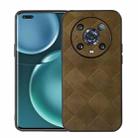 For Honor Magic4 Pro Weave Plaid PU Phone Case(Green) - 1