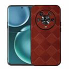 For Honor Magic4 Weave Plaid PU Phone Case(Brown) - 1