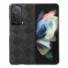 For Honor Magic V Weave Plaid PU Phone Case(Black) - 1