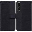 For Sony Xperia 1 III Geometric Embossed Leather Phone Case(Black) - 1