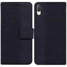 For Sony Xperia L3 Geometric Embossed Leather Phone Case(Black) - 1