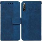 For Sony Xperia L4 Geometric Embossed Leather Phone Case(Blue) - 1