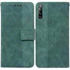For Sony Xperia L4 Geometric Embossed Leather Phone Case(Green) - 1