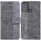 For ZTE Blade A52 Geometric Embossed Leather Phone Case(Grey) - 1