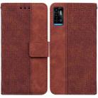 For ZTE Blade A72 / V40 Vita Geometric Embossed Leather Phone Case(Brown) - 1