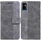 For ZTE Blade A72 / V40 Vita Geometric Embossed Leather Phone Case(Grey) - 1