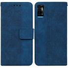 For ZTE Blade A72 / V40 Vita Geometric Embossed Leather Phone Case(Blue) - 1