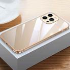 For iPhone 13 Pro Metal Frame HD Transparent Phone Case (Gold) - 1