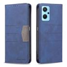 For OPPO A36 4G / A96 4G / A76 4G / K10 4G / Realme 9i Magnetic Splicing Leather Phone Case(Blue) - 1