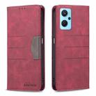 For OPPO A36 4G / A96 4G / A76 4G / K10 4G / Realme 9i Magnetic Splicing Leather Phone Case(Red) - 1