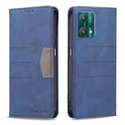 For OPPO Realme 9 Pro Magnetic Splicing Leather Phone Case(Blue) - 1