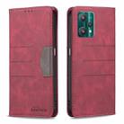 For OPPO Realme 9 Pro Magnetic Splicing Leather Phone Case(Red) - 1