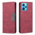 For OPPO Realme 9 Pro+ Magnetic Splicing Leather Phone Case(Red) - 1
