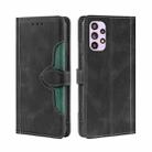 For Samsung Galaxy A33 5G Skin Feel Straw Hat Magnetic Buckle Leather Phone Case(Black) - 1