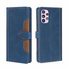 For Samsung Galaxy A33 5G Skin Feel Straw Hat Magnetic Buckle Leather Phone Case(Blue) - 1