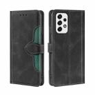 For Samsung Galaxy A53 5G Skin Feel Straw Hat Magnetic Buckle Leather Phone Case(Black) - 1