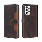 For Samsung Galaxy A53 5G Skin Feel Straw Hat Magnetic Buckle Leather Phone Case(Brown) - 1