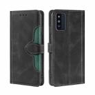 For Samsung Galaxy F52 5G Skin Feel Straw Hat Magnetic Buckle Leather Phone Case(Black) - 1