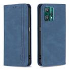 For OPPO Realme 9 Pro Magnetic RFID Blocking Anti-Theft Leather Case with Holder & Card Slots & Wallet(Blue) - 1