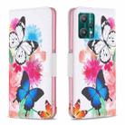 For OPPO Realme 9 Pro Colored Drawing Pattern Horizontal Flip Leather Case with Holder & Card Slots & Wallet(Butterflies) - 1