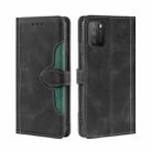 For Xiaomi Poco M3 Skin Feel Straw Hat Magnetic Buckle Leather Phone Case(Black) - 1