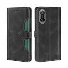 For Xiaomi Redmi K40 Gaming Skin Feel Straw Hat Magnetic Buckle Leather Phone Case(Black) - 1