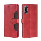 For Xiaomi Redmi K40 Gaming Skin Feel Straw Hat Magnetic Buckle Leather Phone Case(Red) - 1