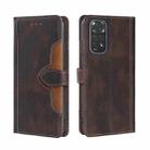 For Xiaomi Redmi Note 11 4G / Note 11S Skin Feel Straw Hat Magnetic Buckle Leather Phone Case(Brown) - 1