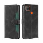 For Xiaomi Redmi 9C / Redmi 9C NFC Skin Feel Straw Hat Magnetic Buckle Leather Phone Case(Black) - 1