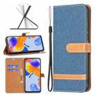 For Xiaomi Redmi Note 11 Pro International Version Color Matching Denim Texture Leather Phone Case(Dark Blue) - 1