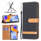 For Xiaomi Redmi Note 11 Pro International Version Color Matching Denim Texture Leather Phone Case(Black) - 1