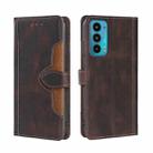 For Motorola Edge 20 Skin Feel Straw Hat Magnetic Buckle Leather Phone Case(Brown) - 1