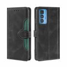 For Motorola Edge 20 Pro / S Pro Skin Feel Straw Hat Magnetic Buckle Leather Phone Case(Black) - 1