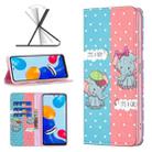 For Xiaomi Redmi Note 11 International Version Colored Drawing Pattern Invisible Magnetic Horizontal Flip Leather Phone Case(Elephant) - 1