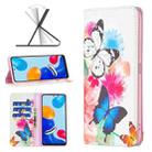 For Xiaomi Redmi Note 11 International Version Colored Drawing Pattern Invisible Magnetic Horizontal Flip Leather Phone Case(Two Butterflies) - 1