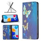 For Xiaomi Redmi Note 11 International Version Colored Drawing Pattern Invisible Magnetic Horizontal Flip Leather Phone Case(Gold Butterflies) - 1