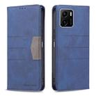 For vivo Y15s Magnetic Splicing Leather Phone Case(Blue) - 1
