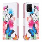 For vivo Y15s Colored Drawing Pattern Leather Phone Case(Butterflies) - 1