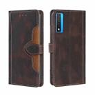 For TCL 20 5G / 20L Skin Feel Straw Hat Magnetic Buckle Leather Phone Case(Brown) - 1