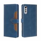 For LG Velvet Skin Feel Straw Hat Magnetic Buckle Leather Phone Case(Blue) - 1