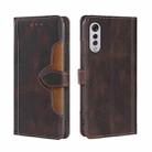 For LG Velvet Skin Feel Straw Hat Magnetic Buckle Leather Phone Case(Brown) - 1