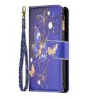 For OPPO Realme 9 Pro Colored Drawing Pattern Zipper Horizontal Flip Leather Phone Case with Holder & Card Slots & Wallet(Purple Butterfly) - 2