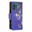 For OPPO Realme 9 Pro Colored Drawing Pattern Zipper Horizontal Flip Leather Phone Case with Holder & Card Slots & Wallet(Purple Butterfly) - 3